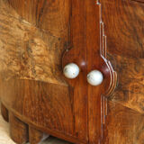 Bedside, art deco side table in precious wood