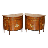 Pair of Adams Sheraton demi-lune sideboards