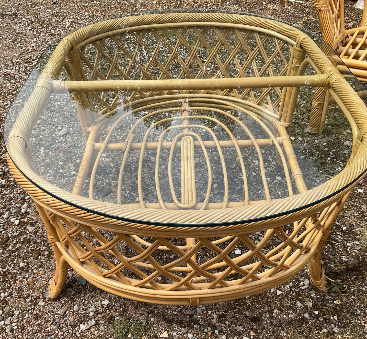 70s rattan lounge