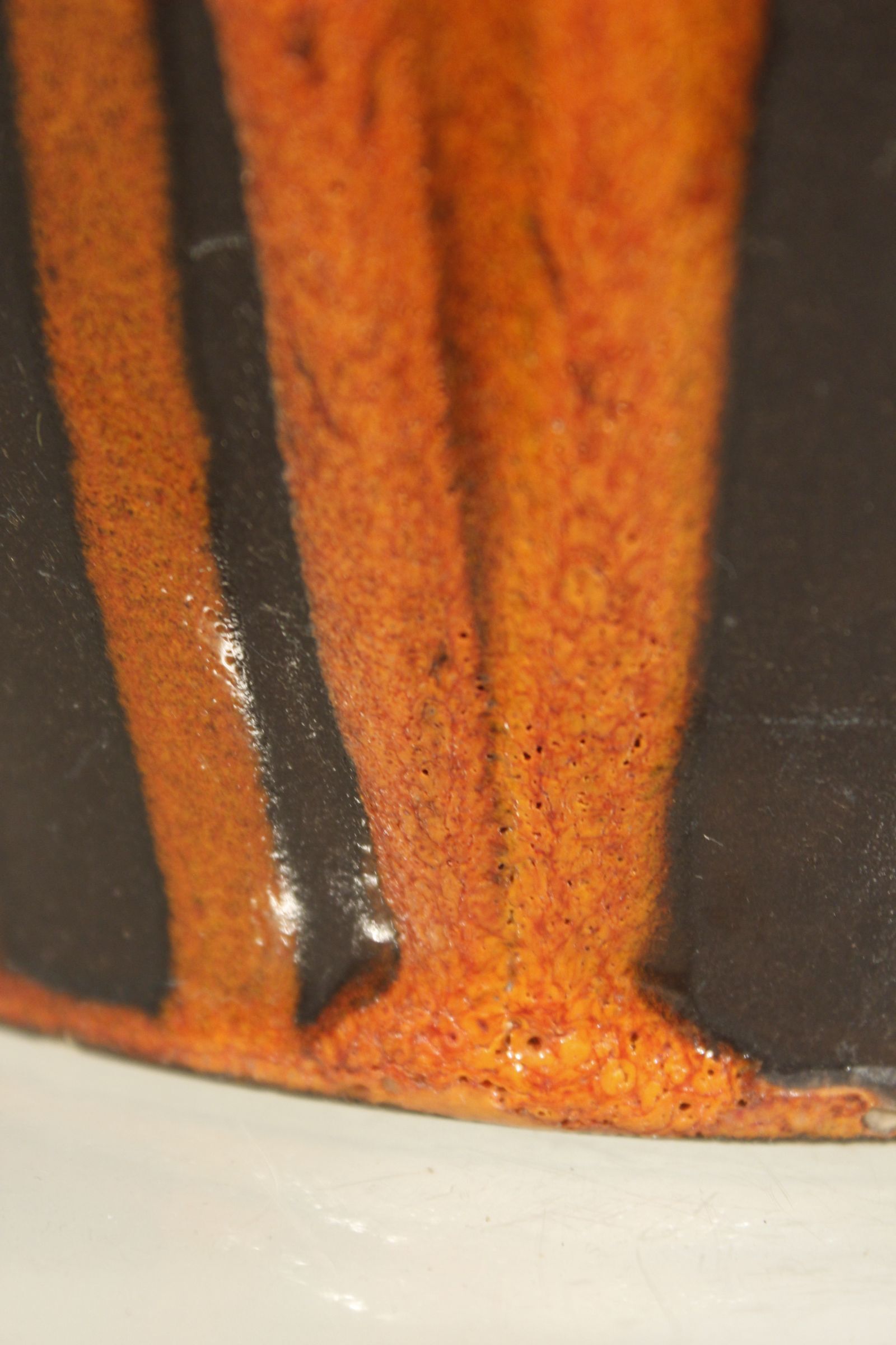 Vintage vase Fat Lava black & orange by Steuler, Germany 1960s