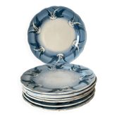 Rare dessert plates Terre de Fer Choisy le Roi, birds.