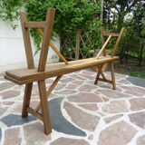 Pair of solid oak benches