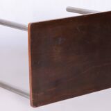 Original Bauhaus Walnut Table, Original Condition, Revived Polish, Czech, 1930s
