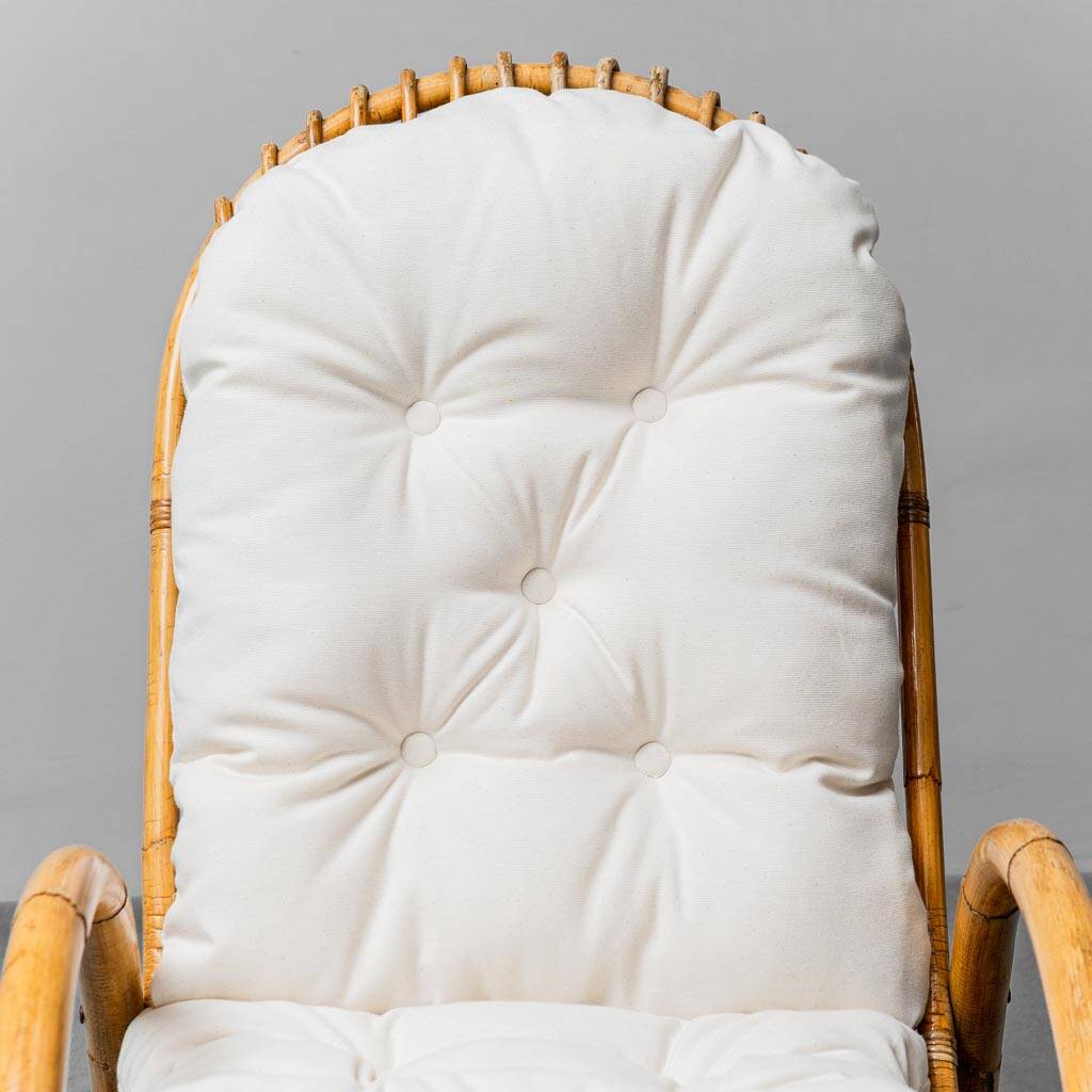 Paire de fauteuils à bascule en bambou van sliedregt noordwolde 1970 vintage