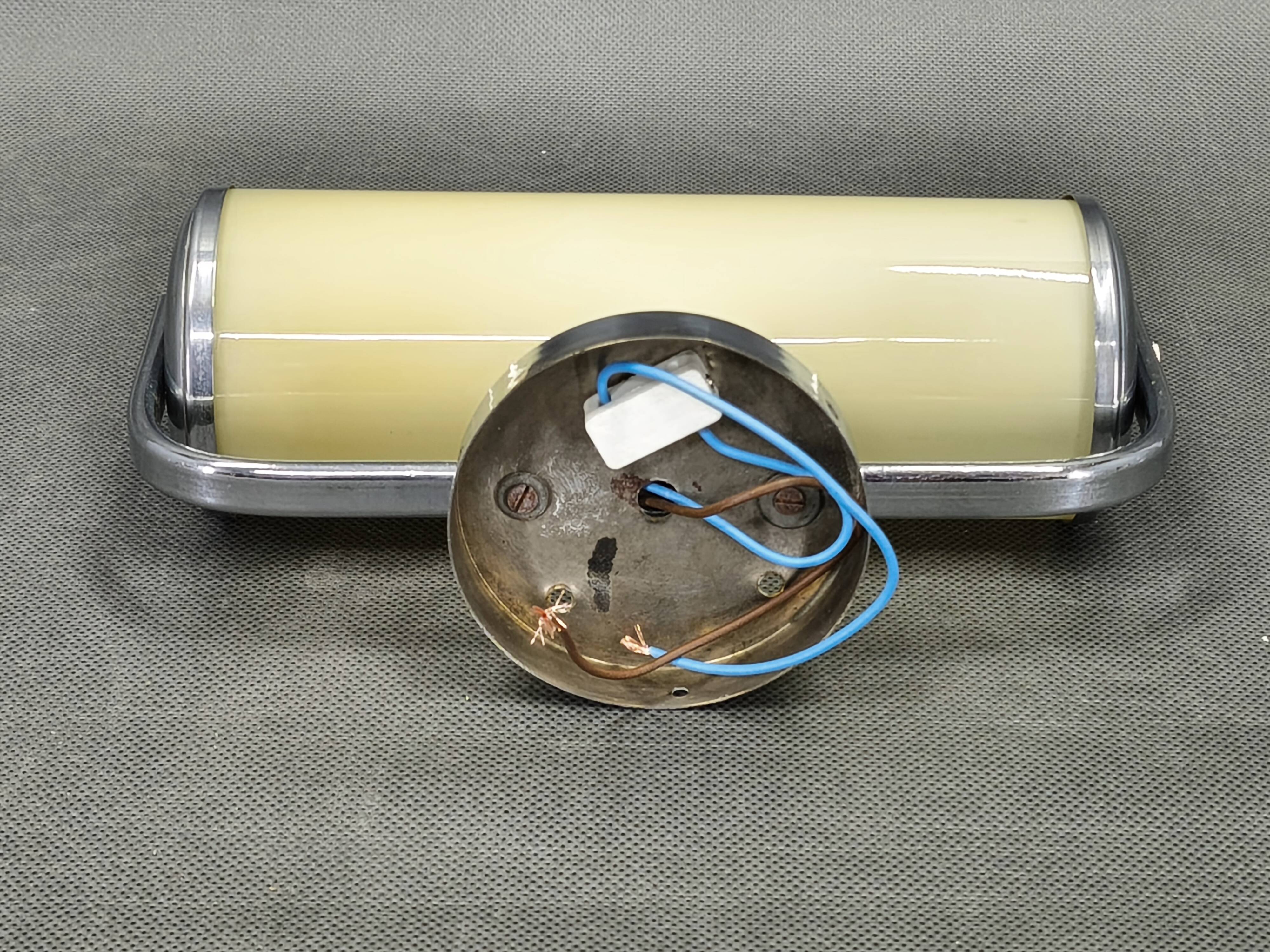 Czech Art Deco Opaline Glass Wall Light, 1930s
