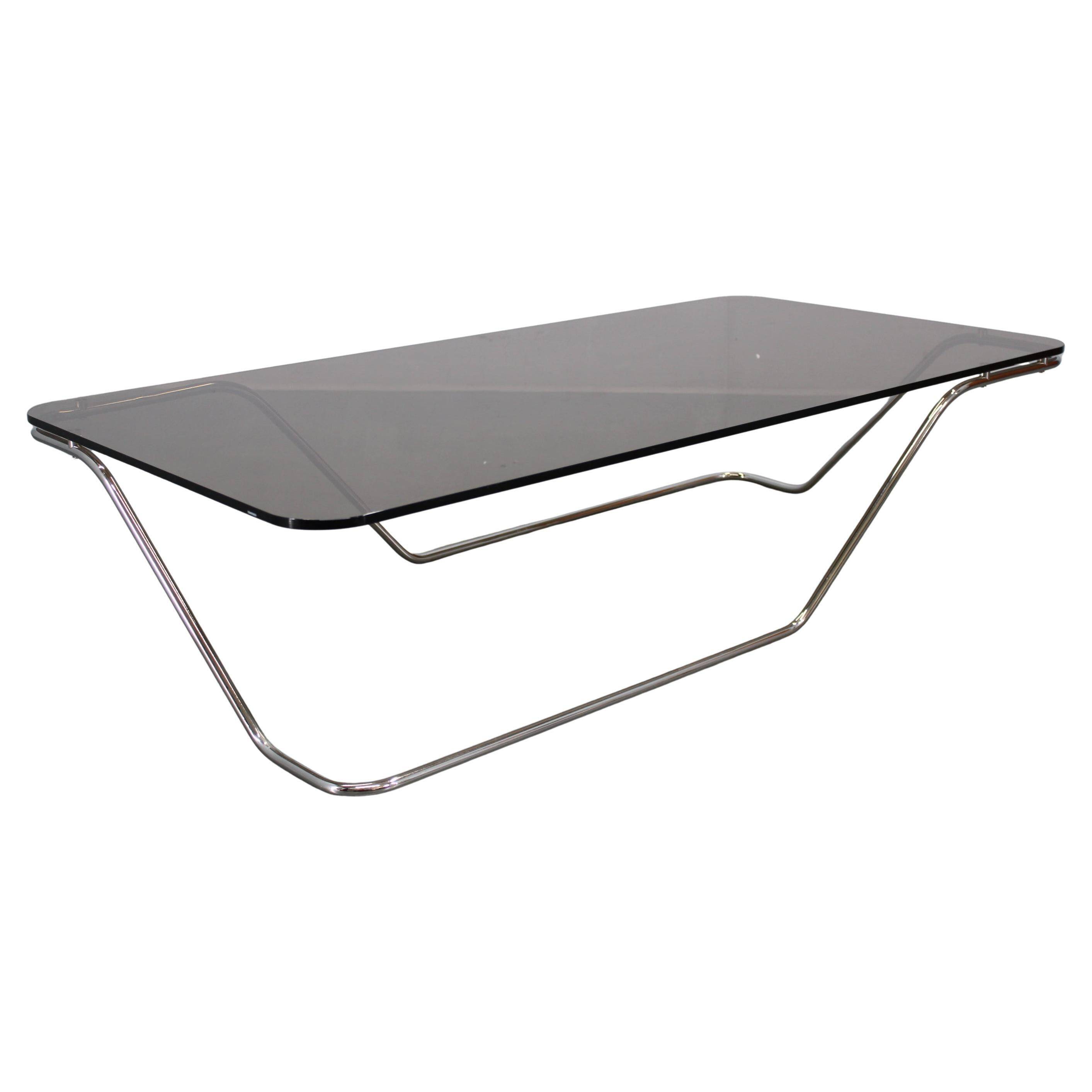 Mid-century smoked glass coffee table, Italy, 1970s