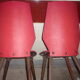 lot of 5 chairs 1950 1960 red feet compass