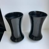 pair of black opaline vases early twentieth century