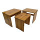 Tables gigognes vintage en bois de pin, tables d'appoint mimiset, lot de 3