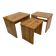 Tables gigognes vintage en bois de pin, tables d'appoint mimiset, lot de 3