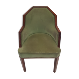 Art Deco armchair with almond green velvet