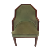 Fauteuil art déco velours vert amande