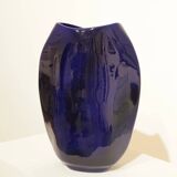 Important blue glazed ceramic vase signed by Max Idlasflag