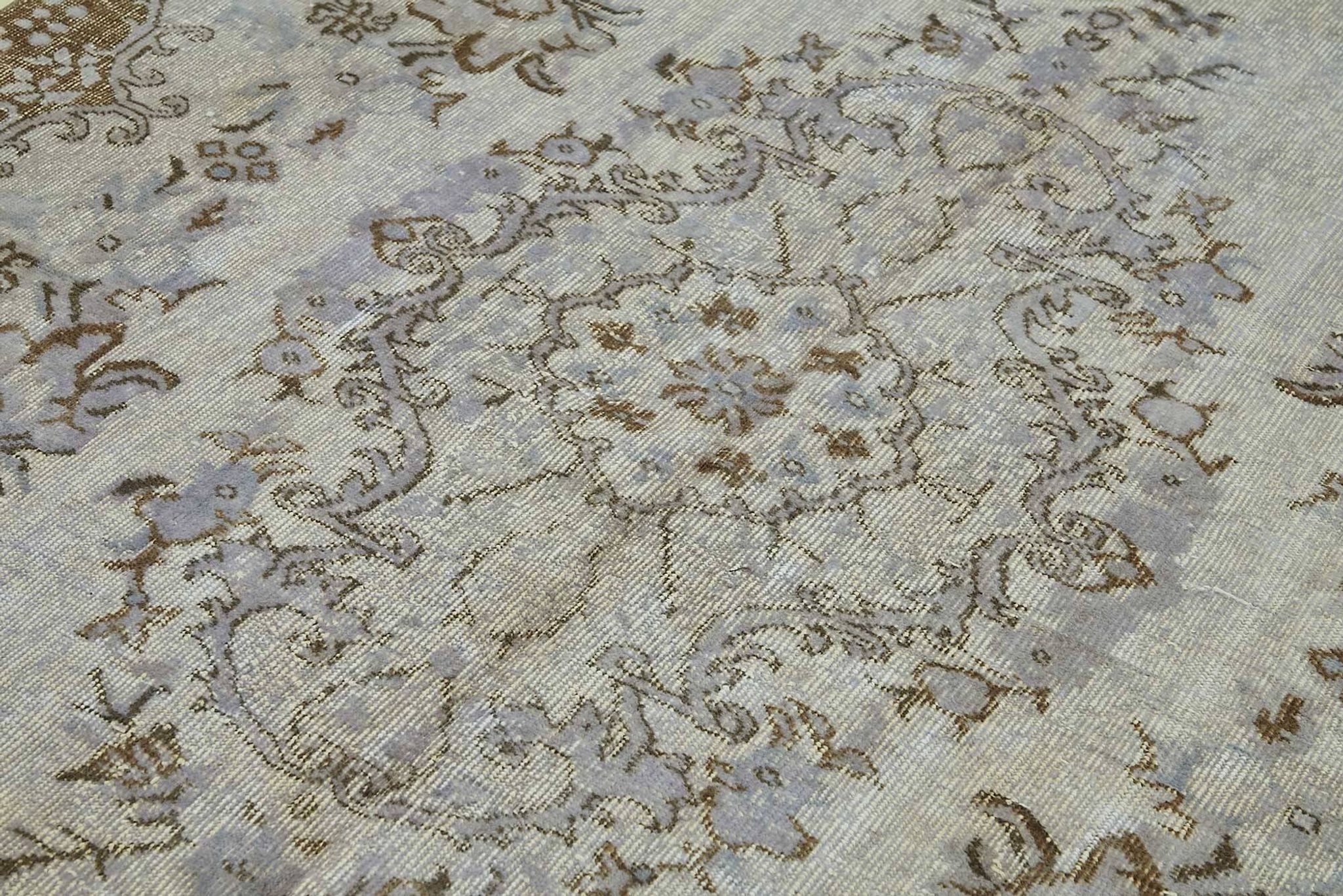 Overdyed Wool Vintage Handmade Carved Rug 178 cm x 275 cm