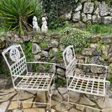 Paire de fauteuils en fer forgé