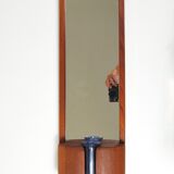 Danish wall mirror by Jacob Hermann & Per Lütken and Holmegaard glass vase, 1960s.