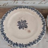 Set of 10 flat plates in s&g iron earth model greek blue 19th century