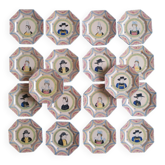 18 Henriot Quimper plates