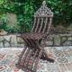 Antique folding oriental chair with mother-of-pearl inlays