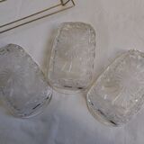 Aperitif serving tray with 3 glass ramekins