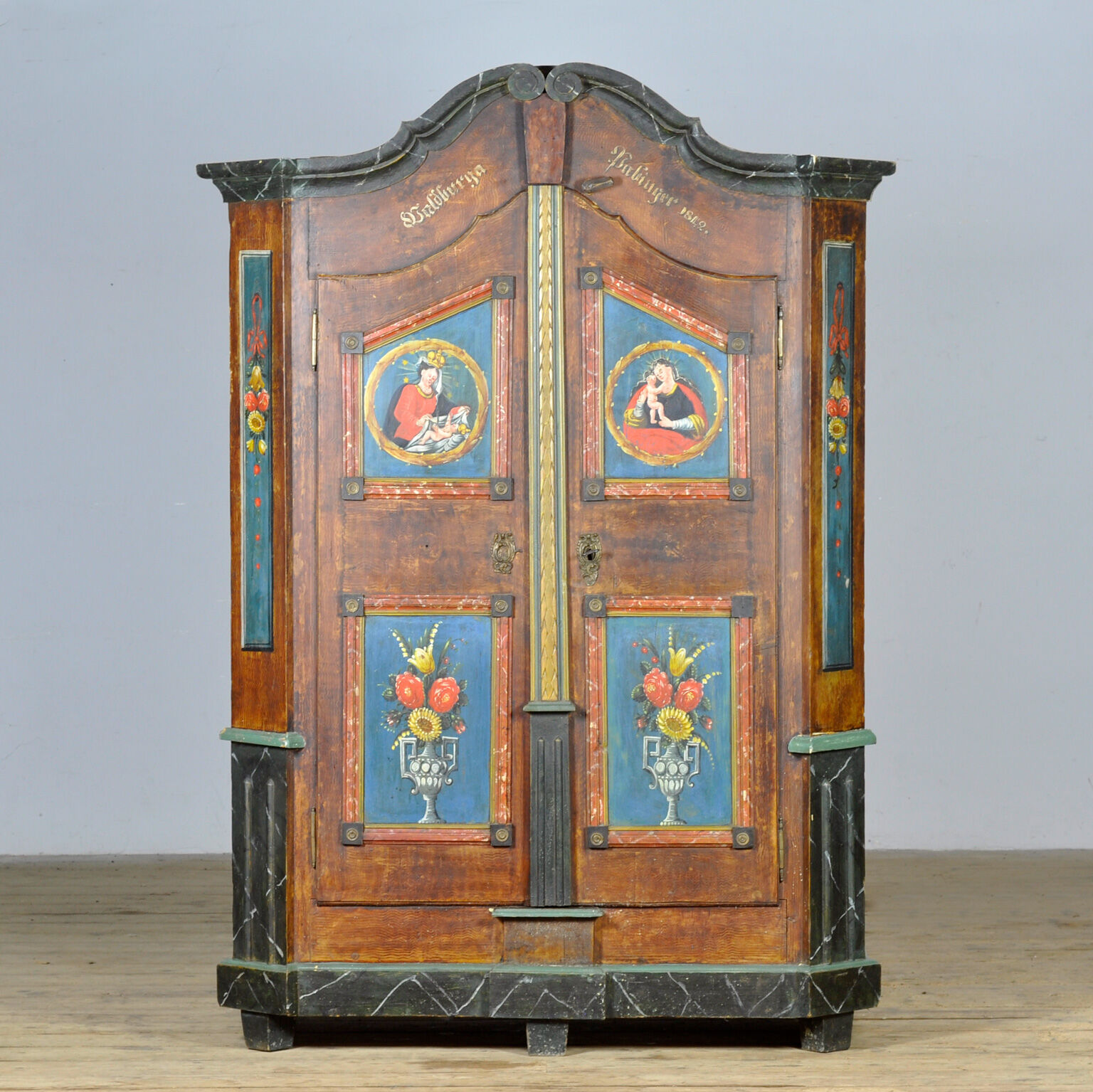 German folk art wedding chest, 1842