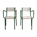 Pair of two metal garden armchairs 1960'