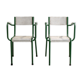 Pair of two metal garden armchairs 1960'