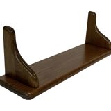 Vintage book shelf wall rack 1970s in dark oak - minimalist design