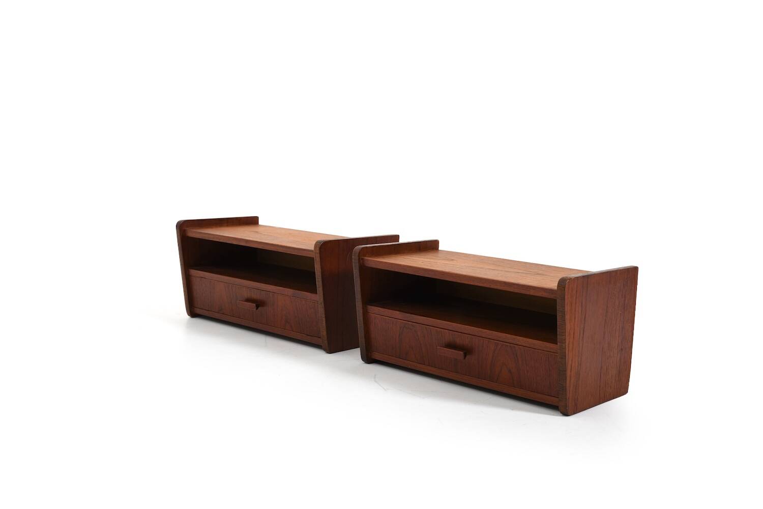 Danish Wall Mounted Nightstands in Teak 1960s