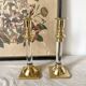 Pair of brass and lucite candlesticks, 1970s