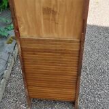 Storage cabinet locker with old wooden curtain
