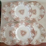 6 plates and vegetable iron earth Lunéville