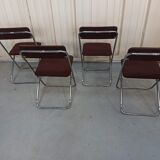Framar - 4 folding chairs in brown fabric