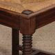 Pair of rush-seated solid wood chairs, French work, 1940.