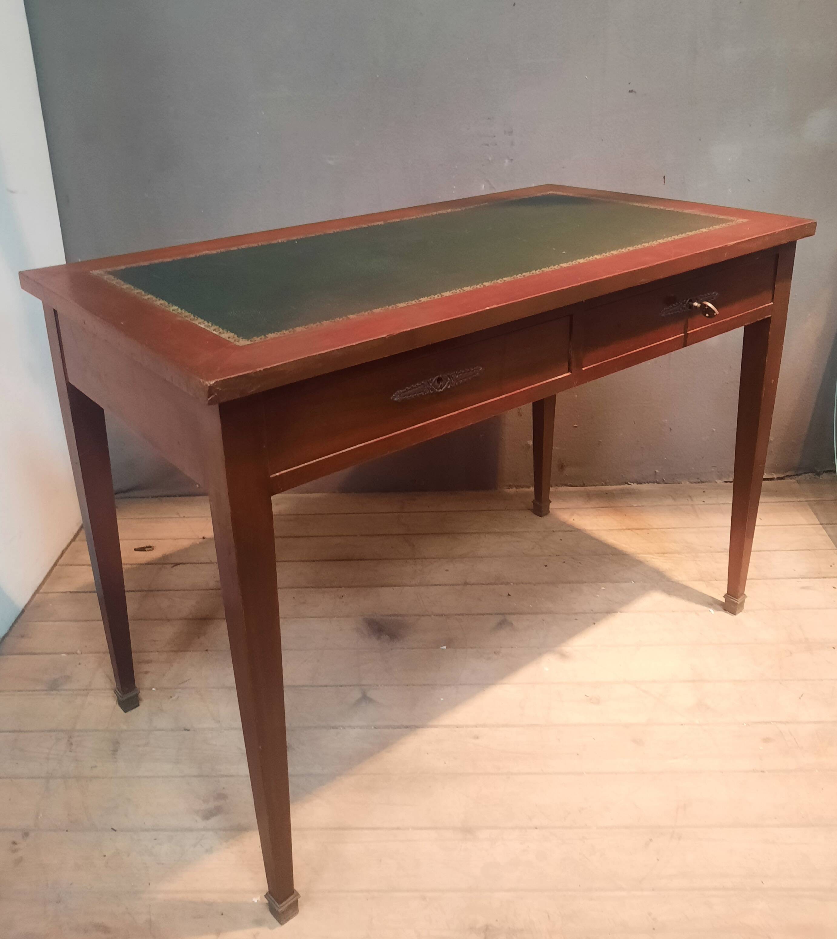 Directoire style desk table with 2 drawers
