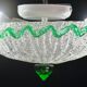Charming Italian green Murano glass ceiling fixture, Murano, 1970