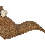 Karlskrona Rattan Wicker Chaise Lounge by Karl Malmvall for Ikea