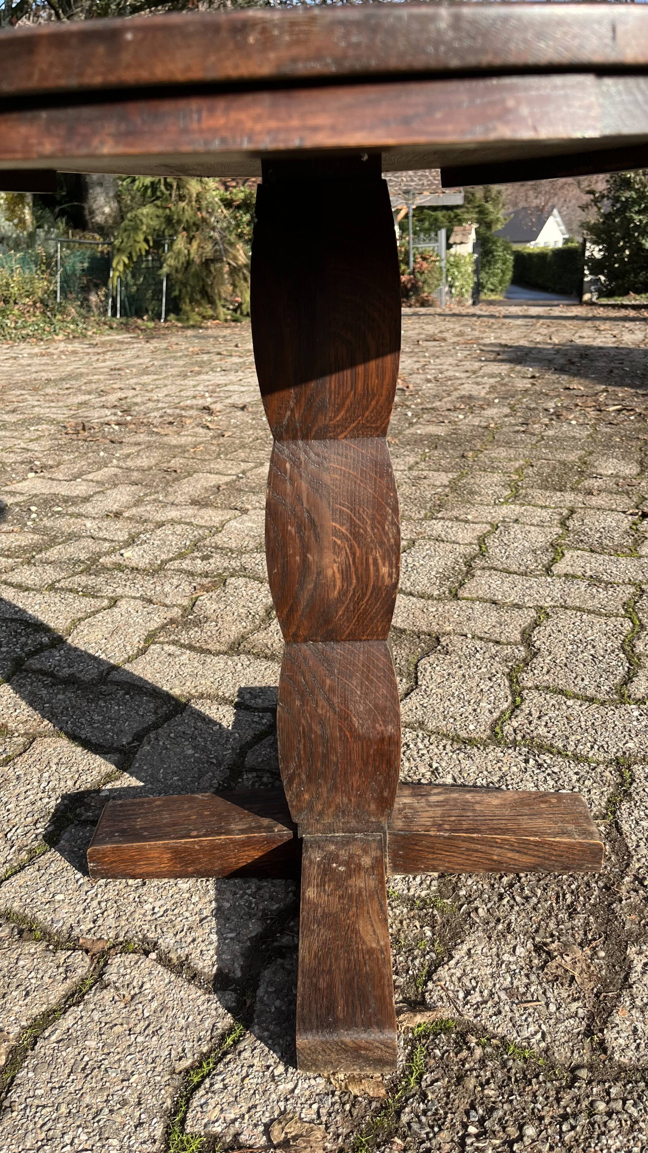 Oak pedestal table 1950