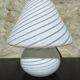 White striped Murano mushroom lamp / swirl – Vintage 1970 – Perfect