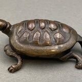 Bronze turtle XIXth Chocolate patina Fine carving
