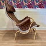 "Pernilla" leather armchair "Bruno Mathsson" 1960.