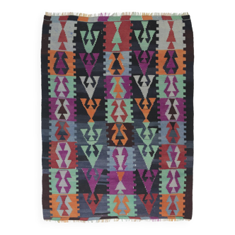 Tapis Kilim turc anatolien vintage fait main 206 cm x 155 cm