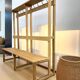Vintage portemanteau XL en bois avec banc