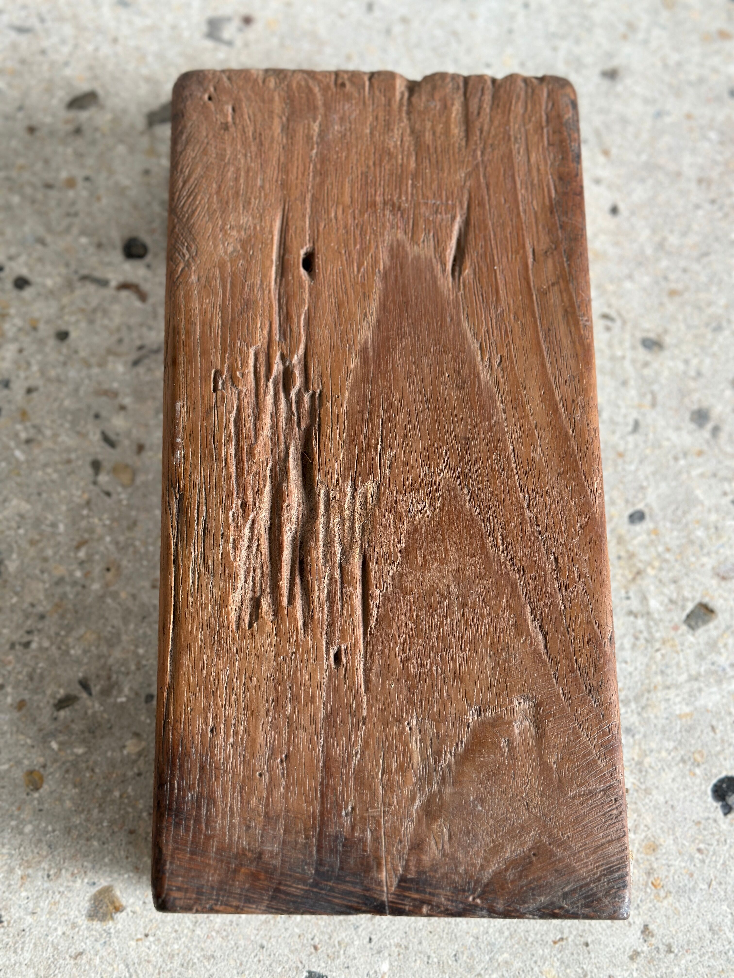 Mini Asian teak side stool blonde