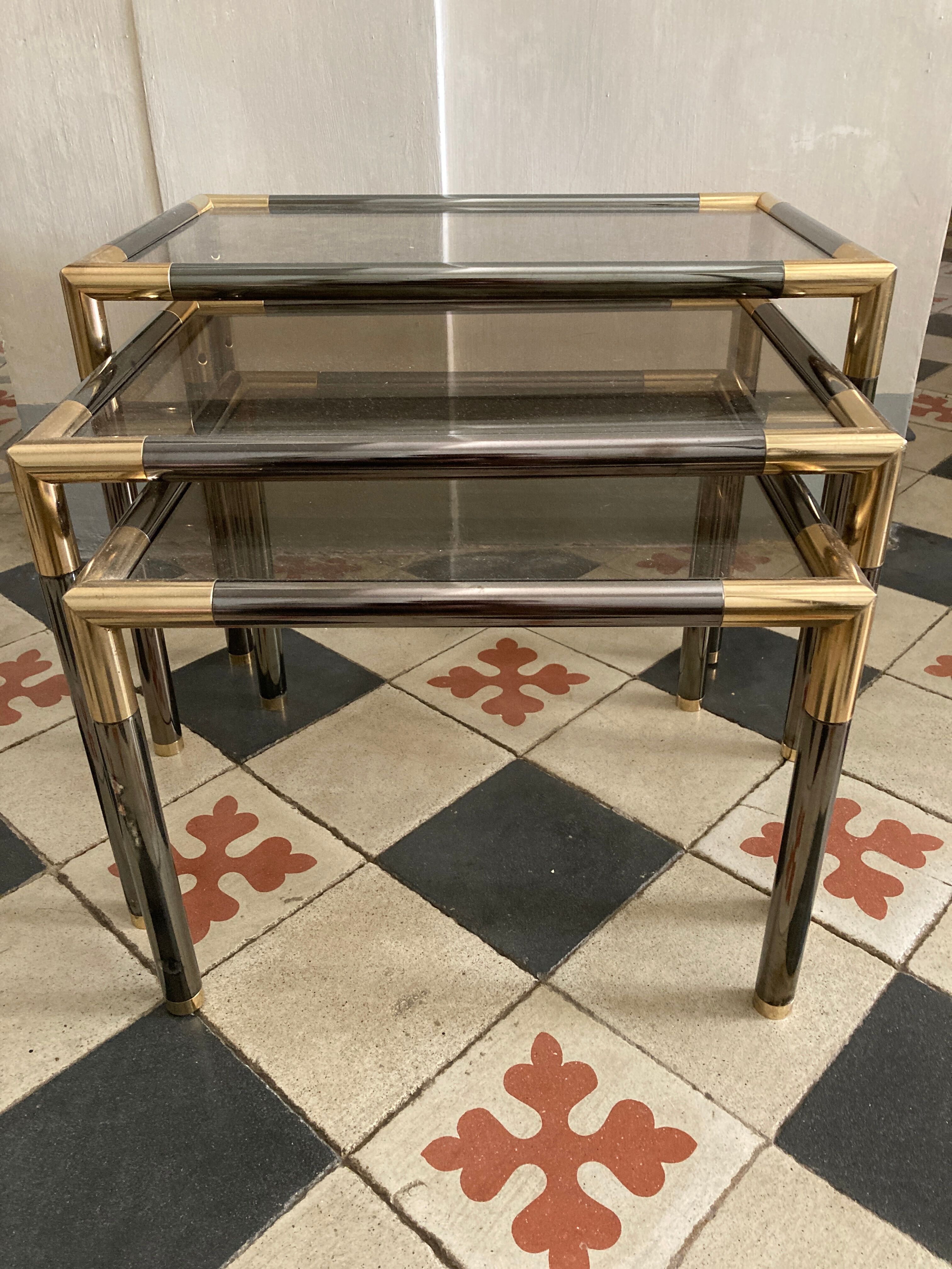 Set of 3 80s nesting tables