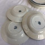 Set of 6 old flat plates and 3 hollow StAmand & Hamage Model "MOROCCO"