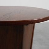 Art Deco round Oak Side Table, France 1930s