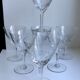 Lot de 7 verres à vin en cristal gravé années 50