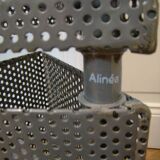 Vintage perforated metal floor lamp