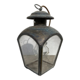 Antique lantern suspension in brass and glass